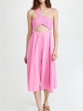 SWF Asymmetric Cut Out Midi Dress Floss Pink Summer Resort Size SM